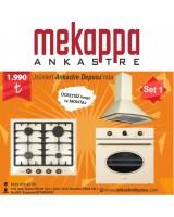 Mekappa Anksatre Set 8800 ( Mondo Davlumbaz + Retro-Line Hob Ocak + Retro-Line Oven Fırın )